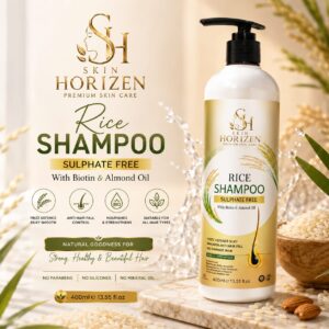 Skin Horizon Rice Shampoo – Sulphate Free with Biotin & Almond Oil (400ml)